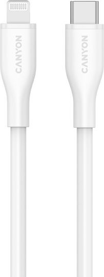 Canyon USB-C to Lightning Cable 60W Λευκό 1m (CNS-CLNM60SC10W)