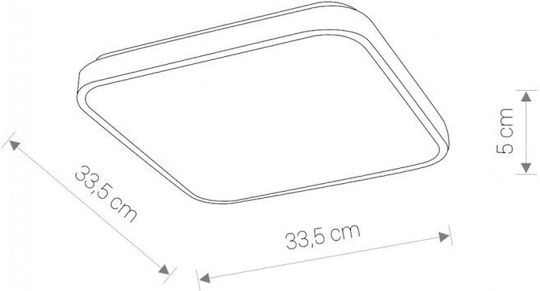 Nowodvorski Square LED Panel 16W with Warm White Light 3000K 33.5x33.5cm