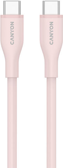 Canyon USB 2.0 Cable USB-C Male - USB-C 60W Pink 1m