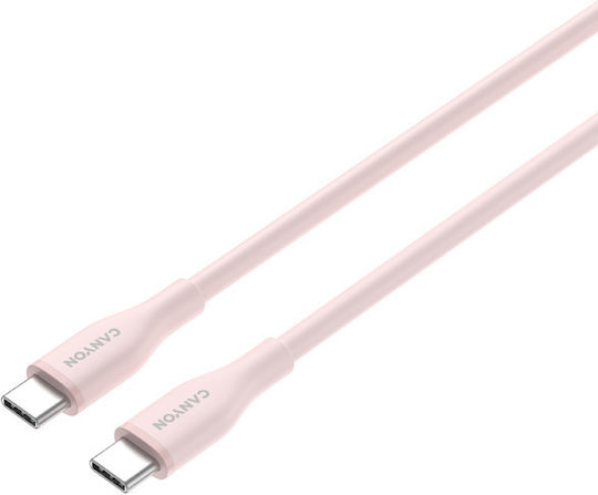 Canyon USB 2.0 Cable USB-C Male - USB-C 60W Pink 1m