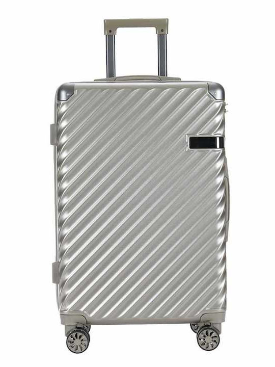 Kourk Medium Hard Metal Suitcase With 4 Wheels Height 67cm