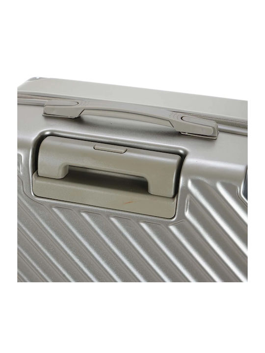 Kourk Medium Hard Metal Suitcase With 4 Wheels Height 67cm
