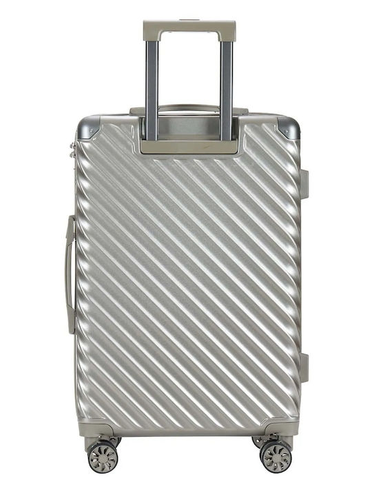 Kourk Medium Hard Metal Suitcase With 4 Wheels Height 67cm