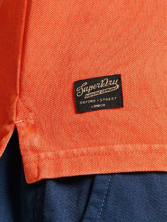 D1 Ovin Vintage Polo Herrenblusen Kurzarm Shocker Orange