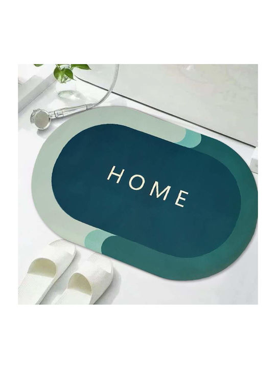 Non-Slip Bath Mat Oval Turquoise/green 77x47.5cm