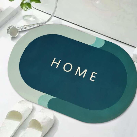 Неслизащо Бански килим Овални Turquoise/green 77x47.5бр