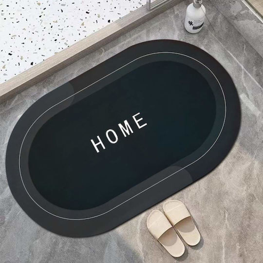 Antiderapant Covoraș de Baie Oval Dark Navy Blue 77x47.5buc
