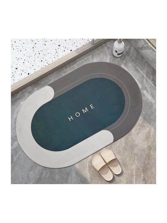 Rutschfest Badematte Oval Gray/navy Blue 77x47.5cm