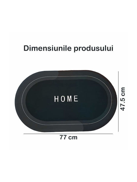 Antiderapant Covoraș de Baie Oval Dark Navy Blue 77x47.5buc