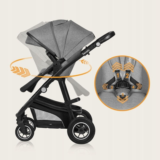 Lionelo Bianca Adjustable 3 in 1 Baby Stroller Suitable from 6+ Months Gray 11kg