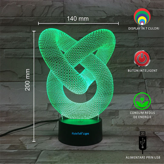 3D LED Night Light Lustră Decorativă Iluzie 3D Multicolor