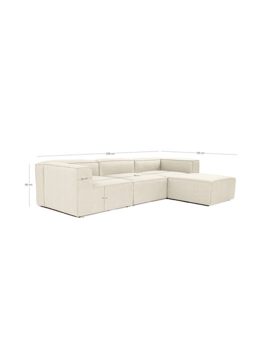 Fora Ecke Sofa Ecru 296x185x66cm
