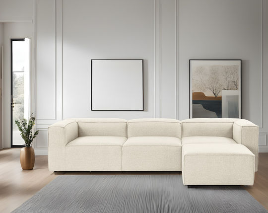 Fora Corner Couch Ecru 296x185x66 cm