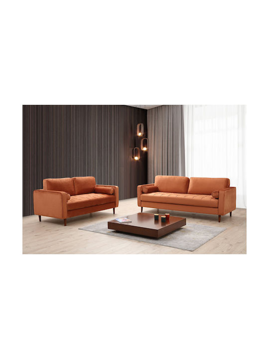 Rome Dreisitzer Sofa Orange 215x70x90cm
