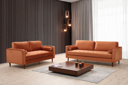 Rome Three-Seater Couch Orange 215x70x90cm