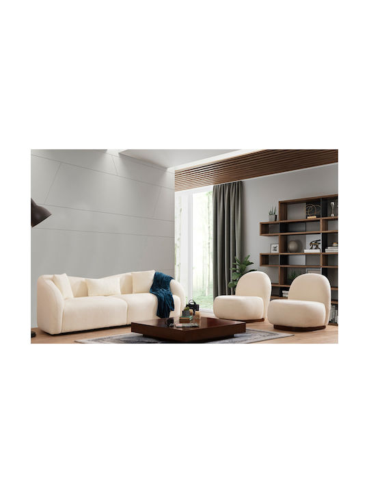 Venedik Canapea Cu Trei Locuri Crem 236x91x76cm