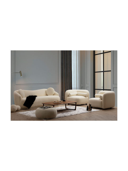 Ancona Dreisitzer Sofa Creme 225x98x76cm