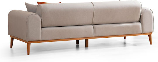 Kapri Τριθέσιος Καναπές Κρεβάτι Cream 220x84x77εκ.