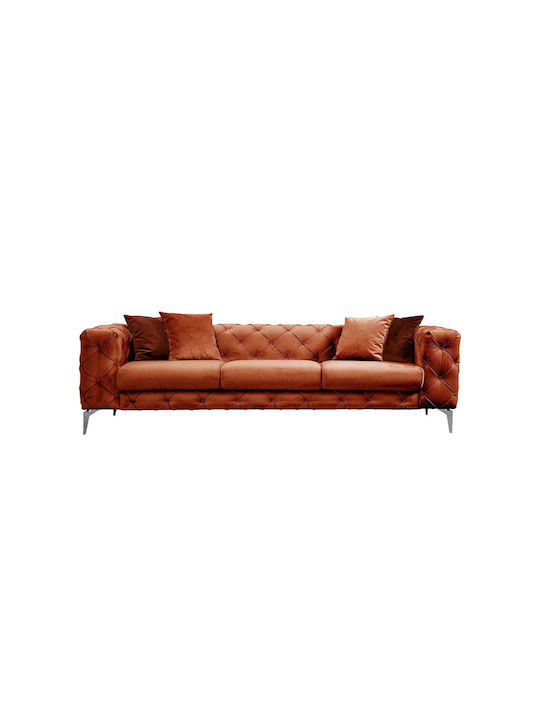 Three-Seater Couch Orange 245x95x73 cm