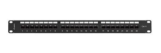 Lanberg Patch Panel for Rack 1U 19" with 24 cat6 Ports Black