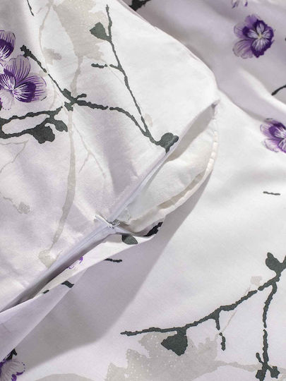 Πειραϊκή Πατραϊκή Σετ Μονή 170x250cm Exotic Flower Lilac