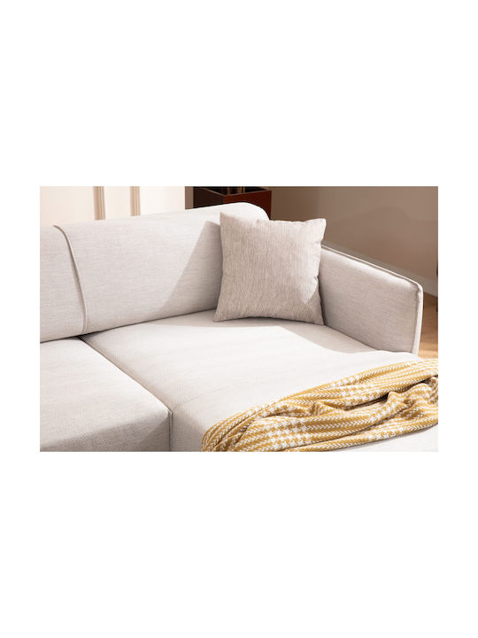 Belissimo Canapea Colțar cu Colțul Din Dreapta Off White 270x140x67 cm