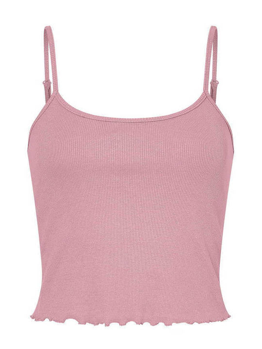 Women's Blouse Cotton with Straps Pink