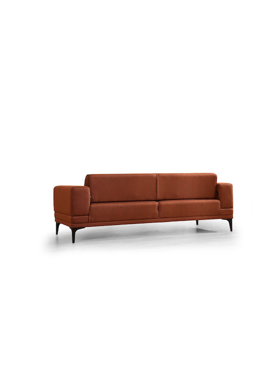 Horizon Триместен Диван Спалня Текстил Червен 230x95x77см