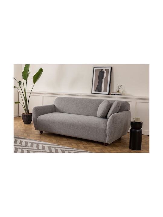 Eddy Τριθέσιος Καναπές Light Grey 223x83x86εκ.