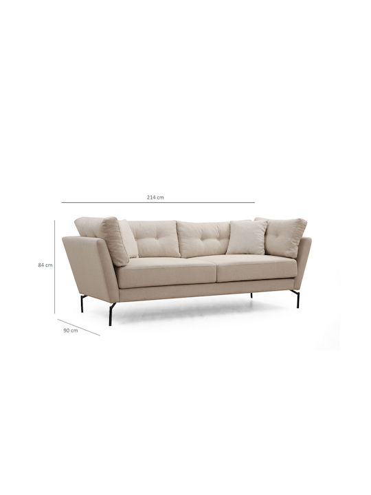 Mapa Three-Seater Couch Cream 214x90x84 cm