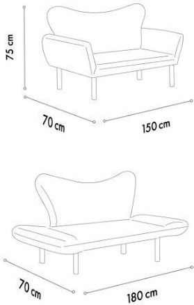 Διθέσιος Καναπές Cream 140x65x70εκ.