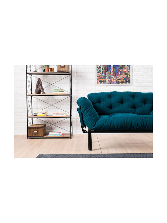 Two-Seater Couches Petrol Blue 155x70x85 cm
