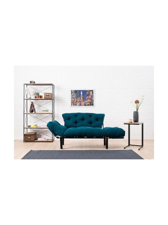Two-Seater Couches Petrol Blue 155x70x85 cm