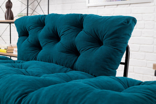 Doppelsitzer Sofa Petrol Blau 155x70x85cm