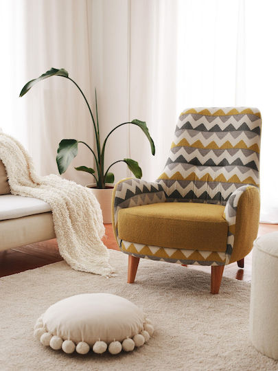 Πολυθρόνα Zikzak 75x88x95cm Πολυθρόνα - Μπερζέρα Multi-yellow Πολυθρόνα Zikzak 75x88x95cm Πολυθρόνα - Μπερζέρα Multi-yellow