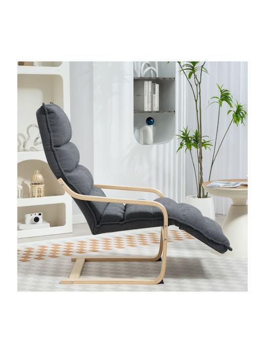 Relax Sessel mit Fußhocker Grau 67x93x114cm