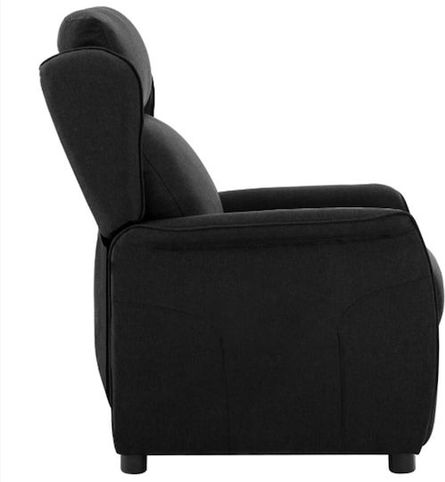 Relaxsessel Black Velvet-Black Metal 66.5x94x101.5cm