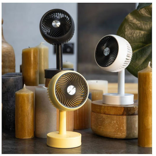 Livoo Tea310j Ventilator Mini Reîncărcabil de Birou 3 Viteze Diametru 7,5cm Baterie 500 mAh Autonomie 2h Galben