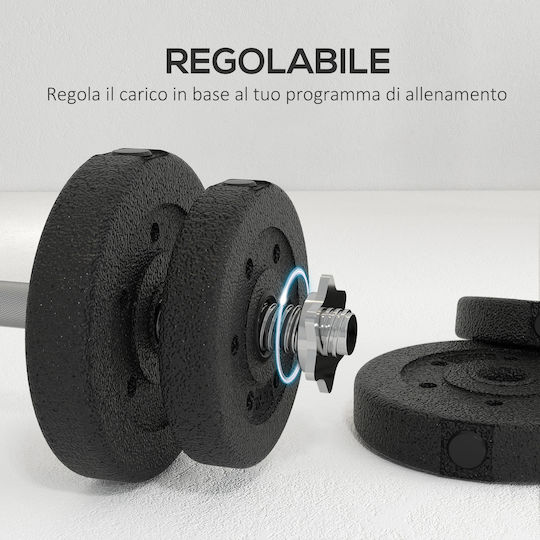 HomCom Αλτήρες Σετ με Μπάρα Συνολικού Βάρους 25kg