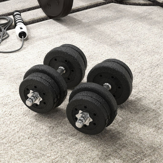 HomCom Αλτήρες Σετ με Μπάρα Συνολικού Βάρους 25kg