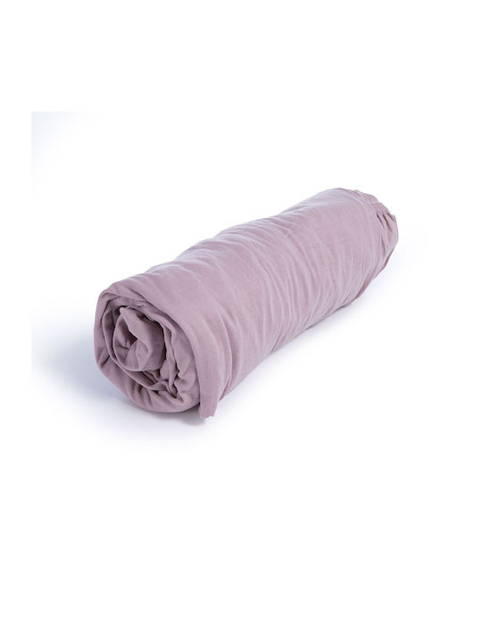 Nef-Nef Homeware Bettlaken Doppelter mit Gummiband 140x200+30cm. Jersey Amethyst