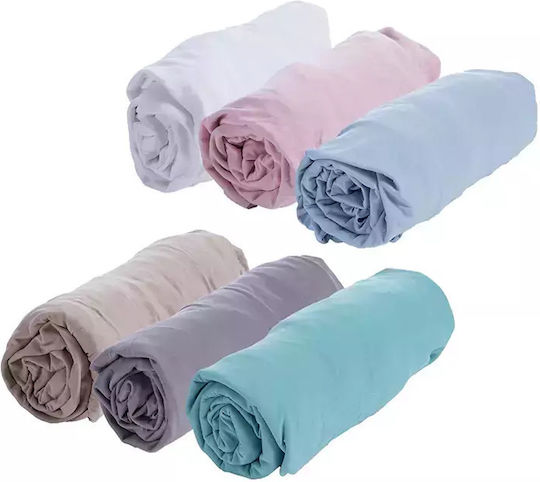 Nef-Nef Homeware Jersey Σεντόνι Διπλό με Λάστιχο 140x200+30εκ. Green 109