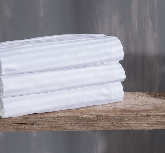 Rythmos King Size 280x300cm Satin Stripes White