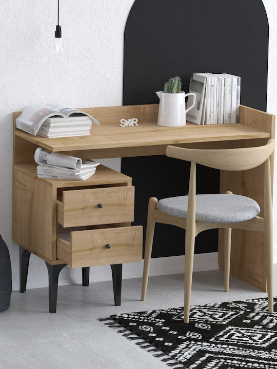 Birou Puuk Din Lemn Stejar-Negru 100x45x80 cm