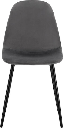 Leonardo Dining Room Velvet Chair Grey 45x53x85cm