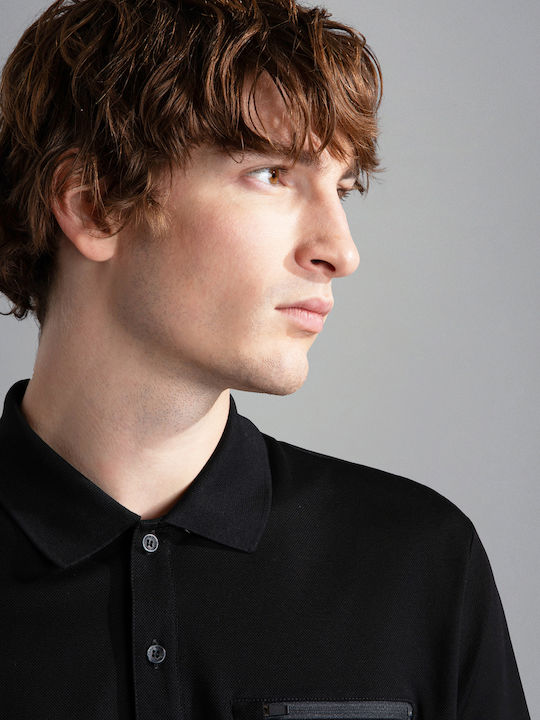 Polo Herrenbluse Kurzarm Schwarze