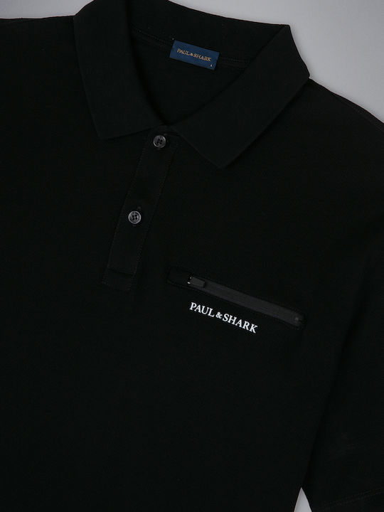 Polo Herrenbluse Kurzarm Schwarze
