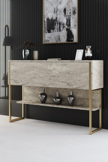 Μπουφές Luxe Travertine - Gold 120x30x80cm