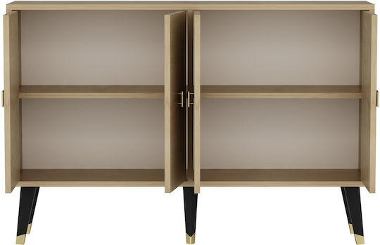 Μπουφές Ahart Ξύλινος Natural-gold 120x30x80cm
