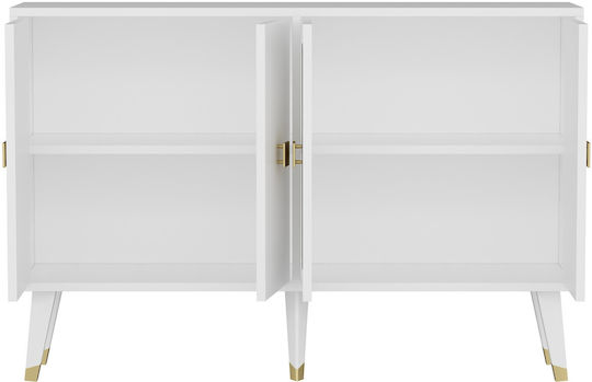 Μπουφές Ansel Ξύλινος White-gold 120x30x80cm